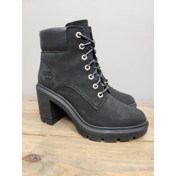 Timberland Shoes - Timberland ALLINGTON HEIGHTS 6" Boots BLACK NUBUCK Women's Size 8.5 A5Y6C